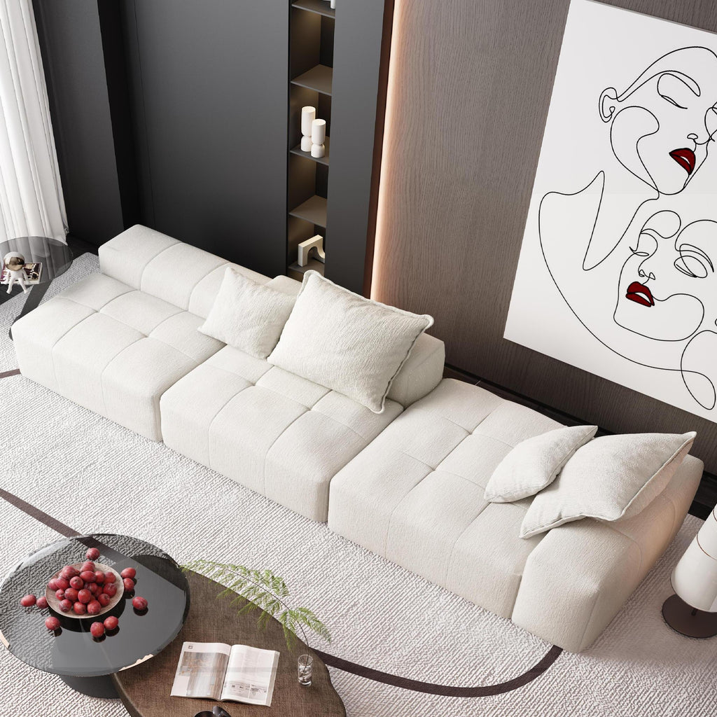 Modern Oversized Modular Sectional Sofa with Ottoman