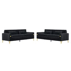 Black Velvet 2-Piece Sofa Set