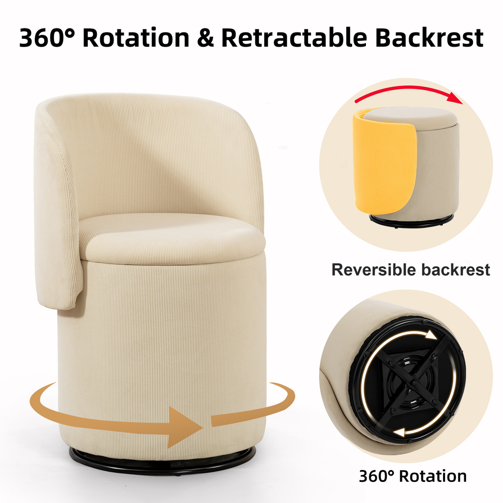Decorative Chair with Storage & Cat Bed Stool