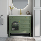 35.6" Mid-Century Bathroom Vanity Sink
