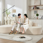 110.2'' Ivory Curved Sectional Sofa