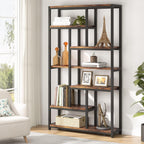 78.7" Extra Tall 7-Tier Industrial Vintage Rustic Bookcase
