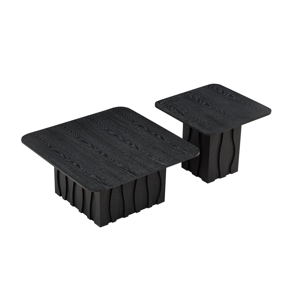 2PCS Nesting Square Coffee Table Set