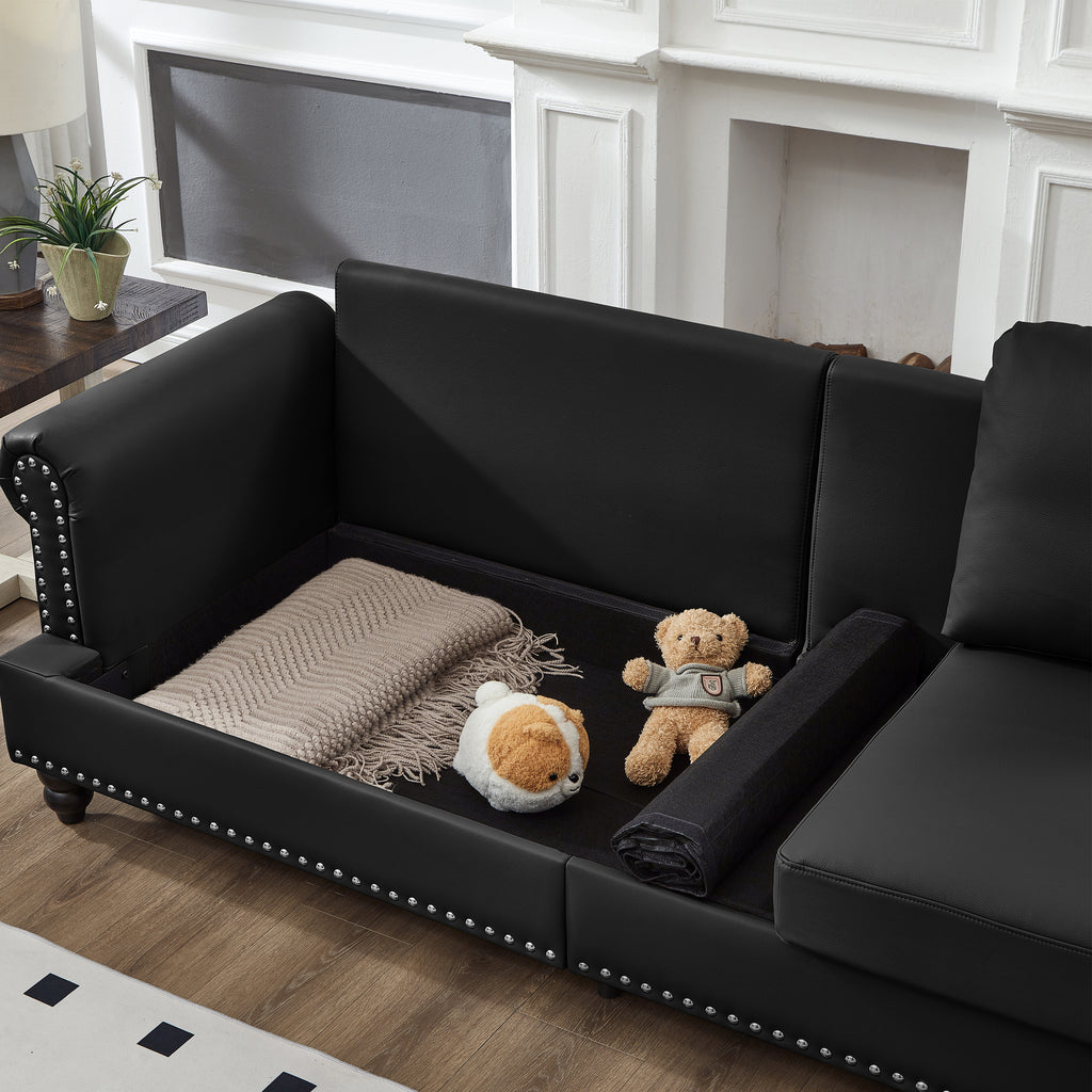 Modern Classic Design Leather Loveseat & Sofa Set