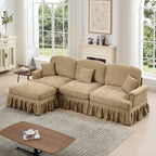 Mid Century Three Seater Modular L Shaped Sectional Couch