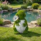 Flocked Turtle Garden Statue