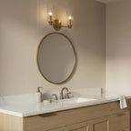 Regal Double Light Vanity With Clear Ribbed Glass - Satin