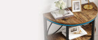 23.62” Industrial 3-Tier Half Moon End Table