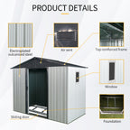 8ft x 4ft Outdoor Metal Storage Shed with Window
