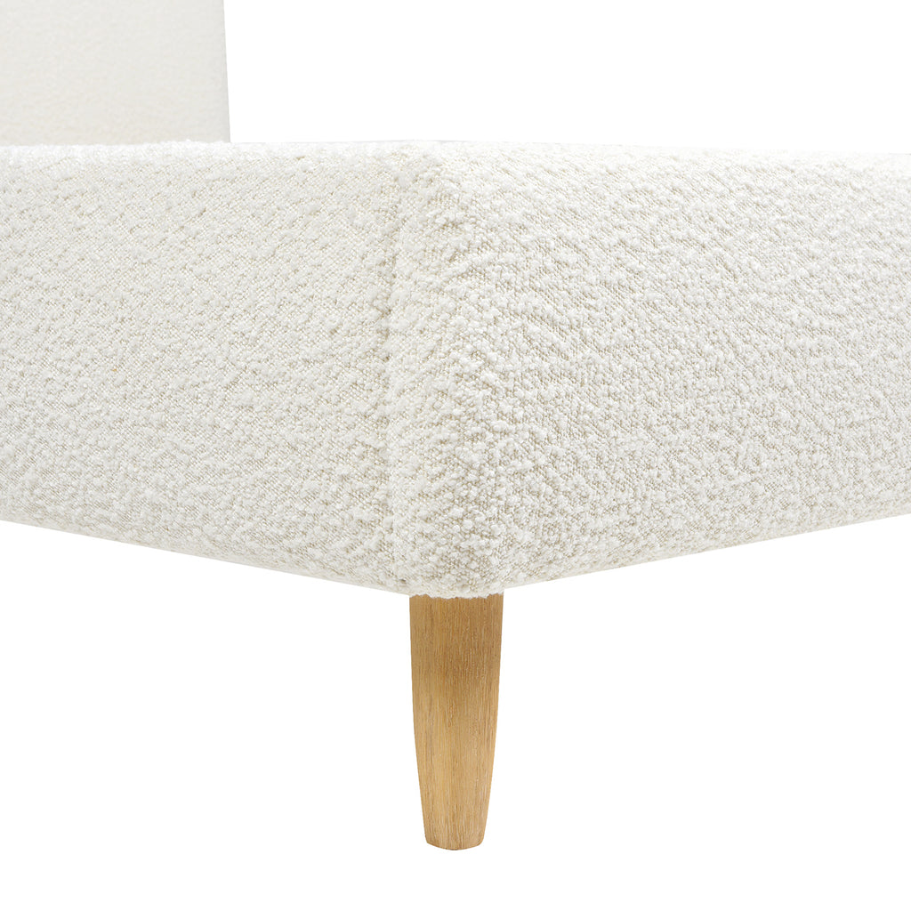 Roman Curved Headboard Upholstered Platform Bed, King