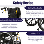 Folding Manual Transport Wheelchair, 18" Seat