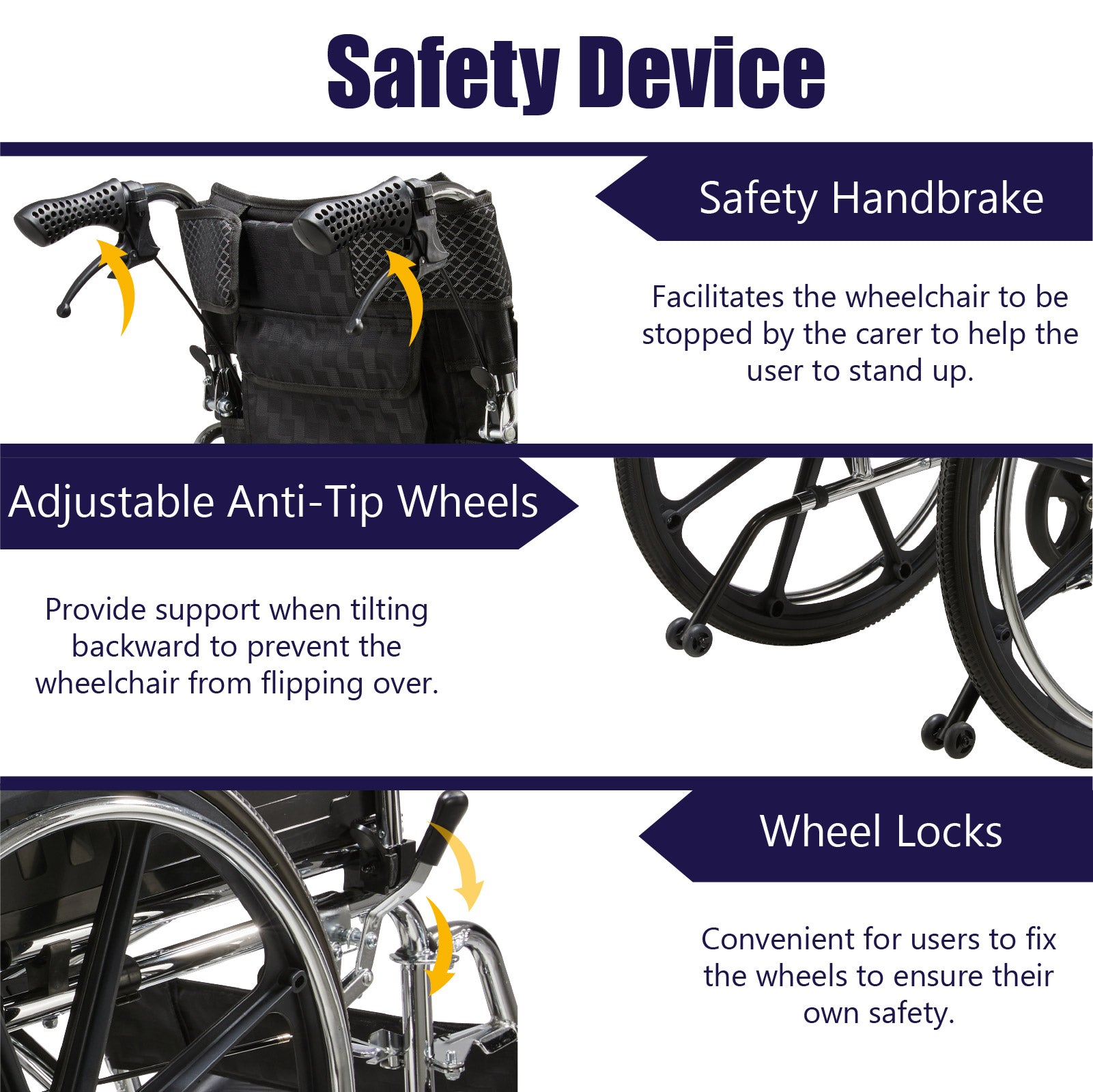 Folding Manual Transport Wheelchair, 18" Seat