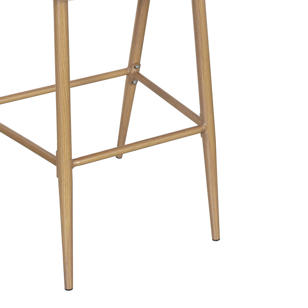 Outdoor 30.25" Seat Height Aluminum Frame Barstools with PE Rattan Backrest