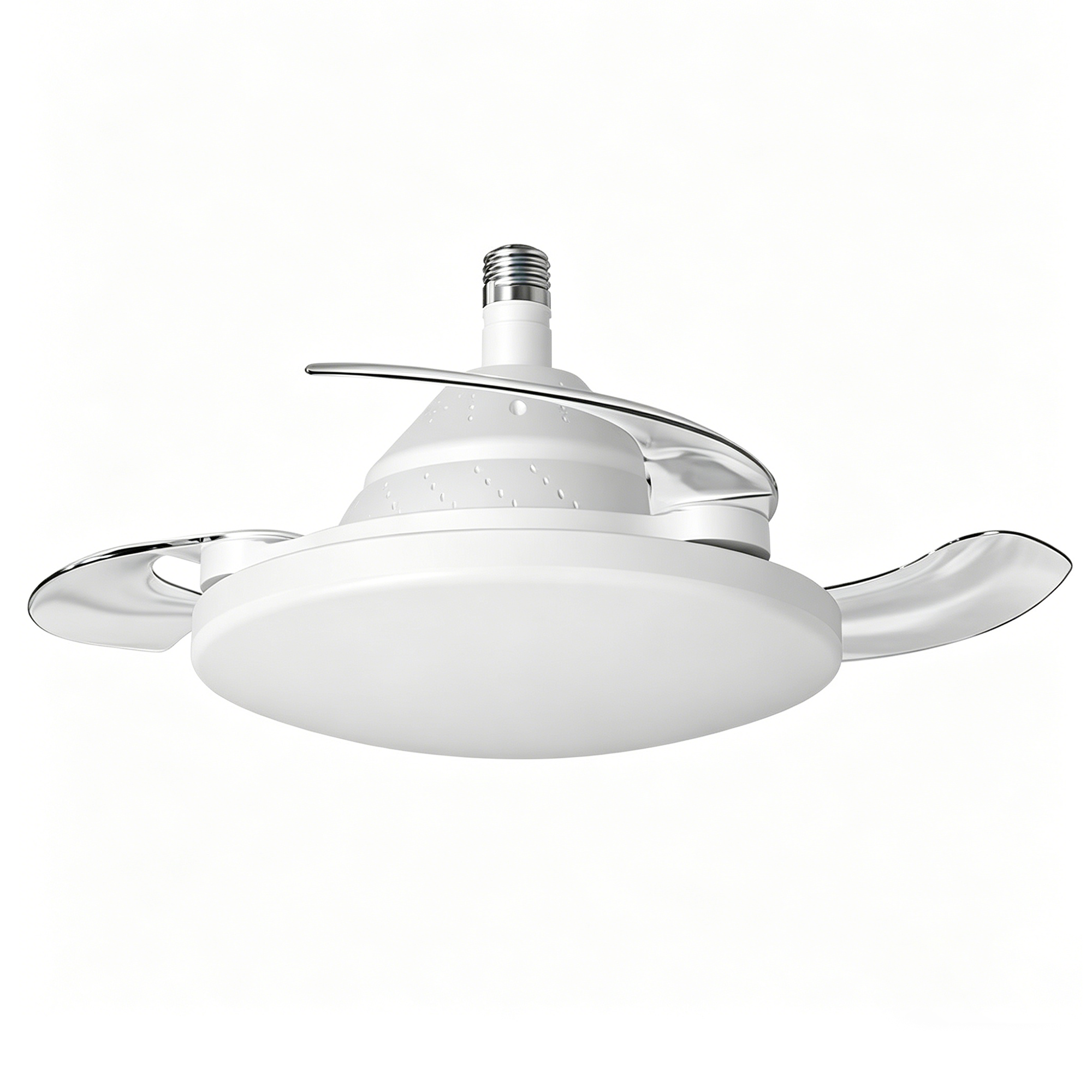 Bulb-Type Small Size Ceiling Fan With Retractable Blades