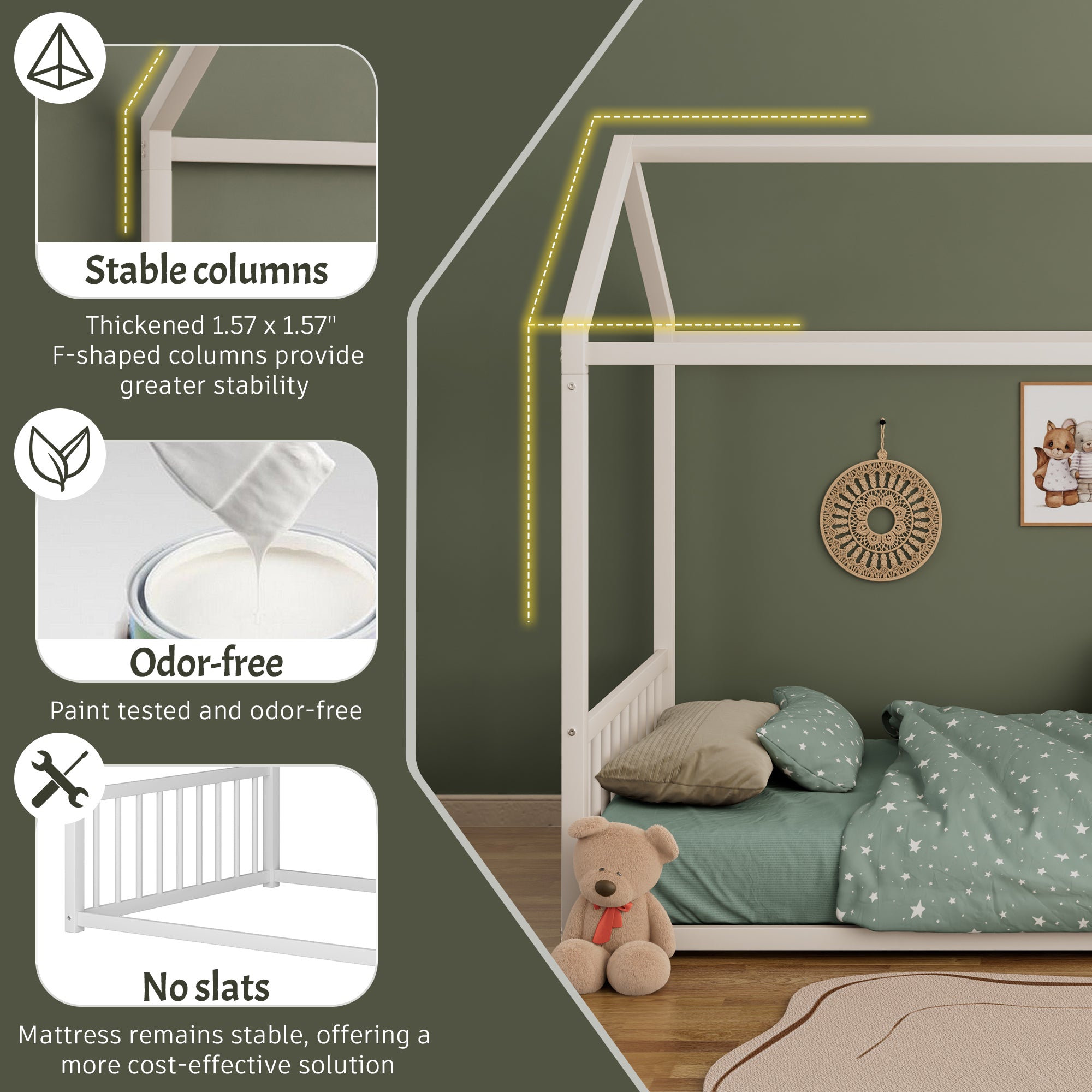Full Size Montessori Style Metal Floor Bed Frame