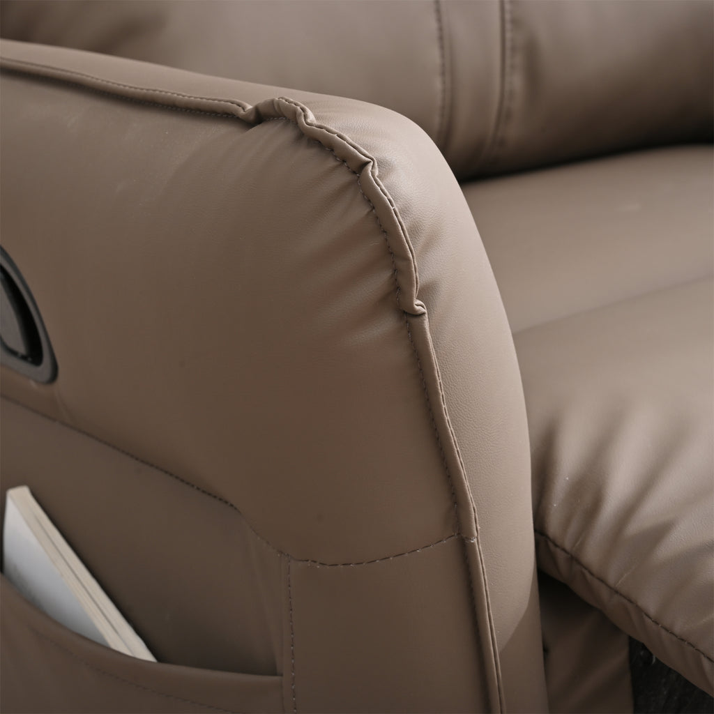 PU Rocking Recliner Chair with 360° Swivel