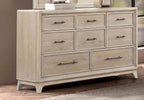 Oak Finish Eight Drawers Dresser With Mirror