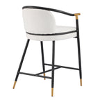 26" H Upholstered Counter Stool with Metal Frame (Set of 2) - Beige