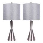 23" Contemporary Metal Table Lamp in Brushed Nickel