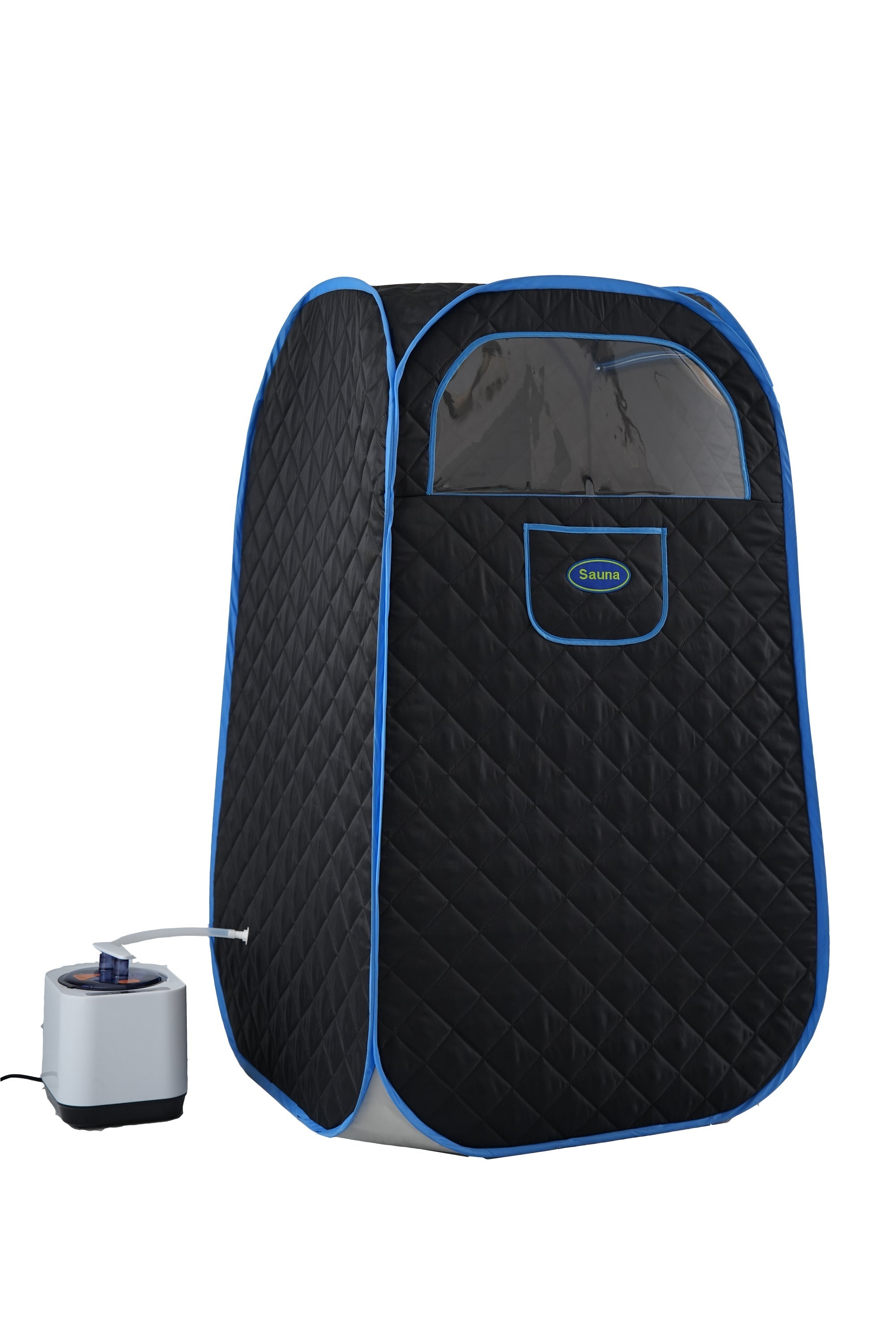 Portable Folding Full size Steam Sauna with 1000W&2.2L steam Generator. Personal Sauna Tent for Relaxation & Spa at home. Fast heating. Folding Steel Rim, it's easy to install, with FCC certification.