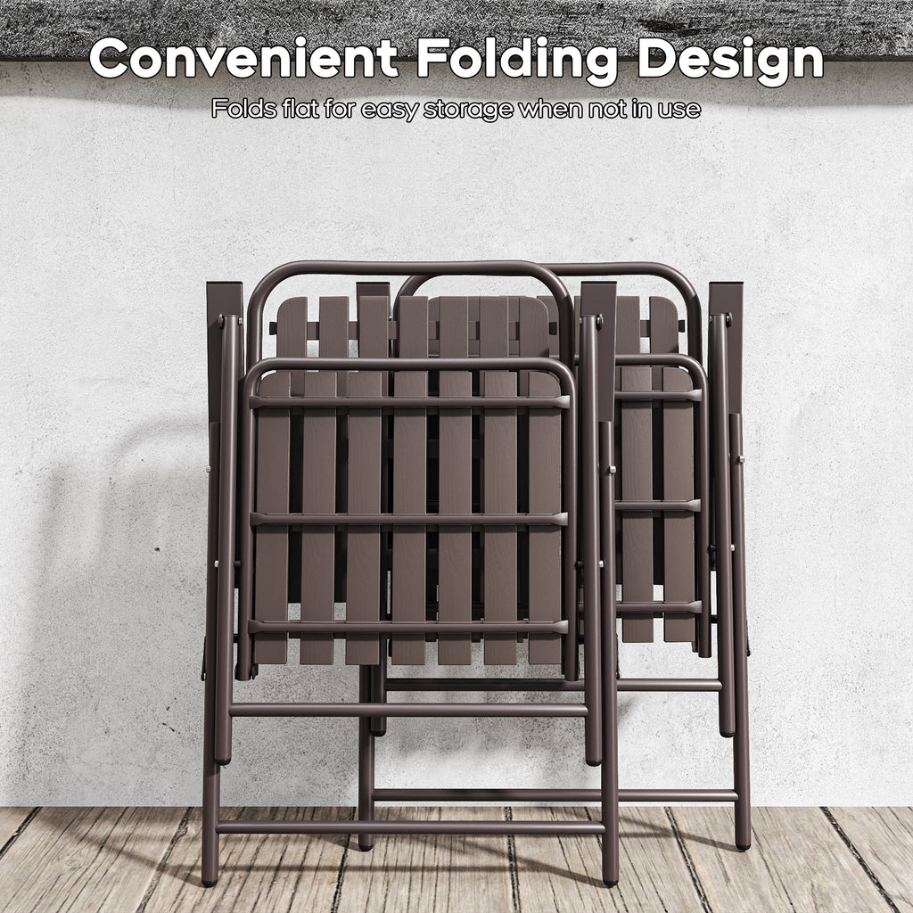 Brown 2-Piece Folding Chair Set