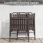 Brown 2-Piece Folding Chair Set