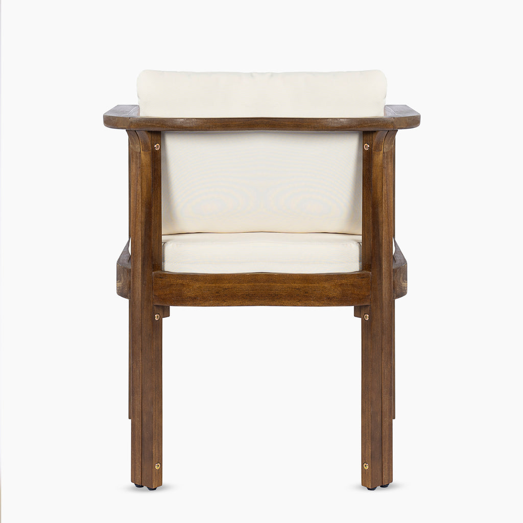 Outdoor Dining Chair Set of 4 with Curved Acacia Wood Arms