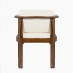 Outdoor Dining Chair Set of 4 with Curved Acacia Wood Arms