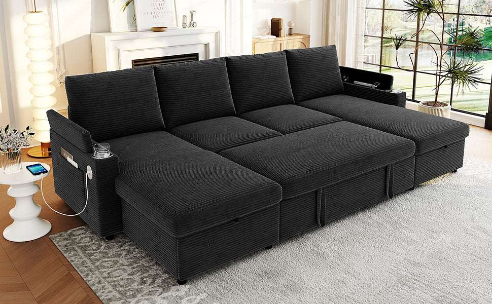 Convertible Sofa Bed - Modern U-Shaped Sectional