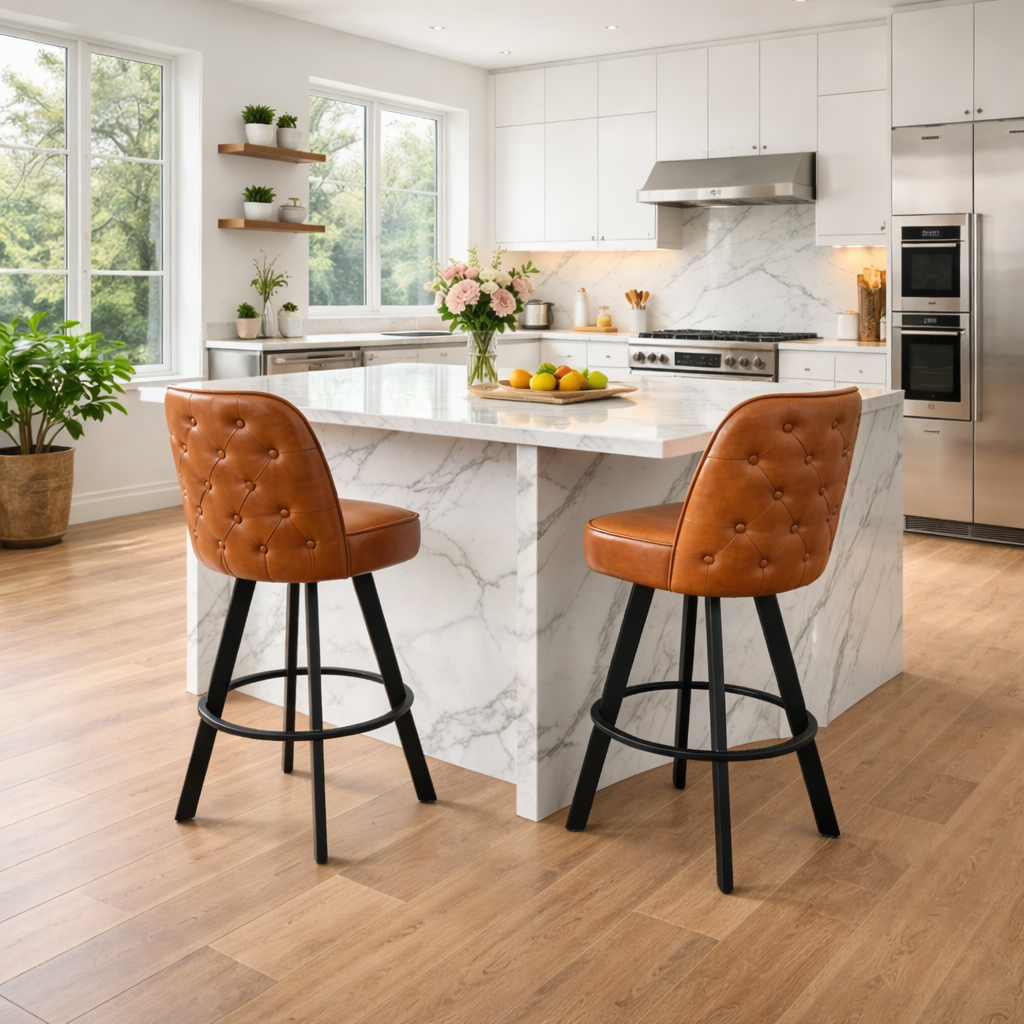 Set of 2 Commercial Grade Swivel Bar Stools