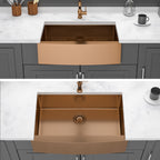33 Inch Rose Gold Farmhouse Kitchen Sink