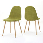 Mid-Century Modern Fabric Upholstered Dining Chairs, Set of 2