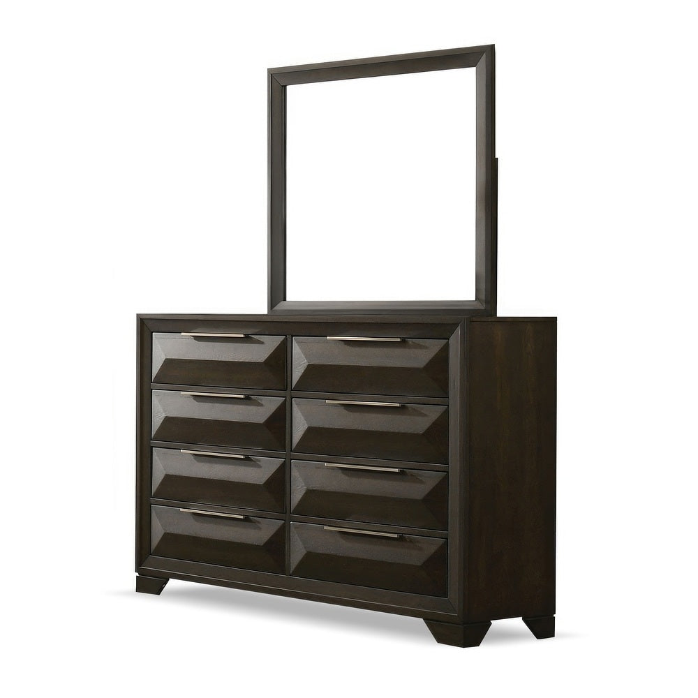 Transitional 1pc Dresser Only with Metal Handles and Beveled Bracket Feet