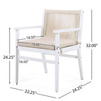 Acacia Wood Outdoor Dining Chairs Set of 2