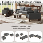 U_Style Modern 3-Piece Living Room Sofa Set