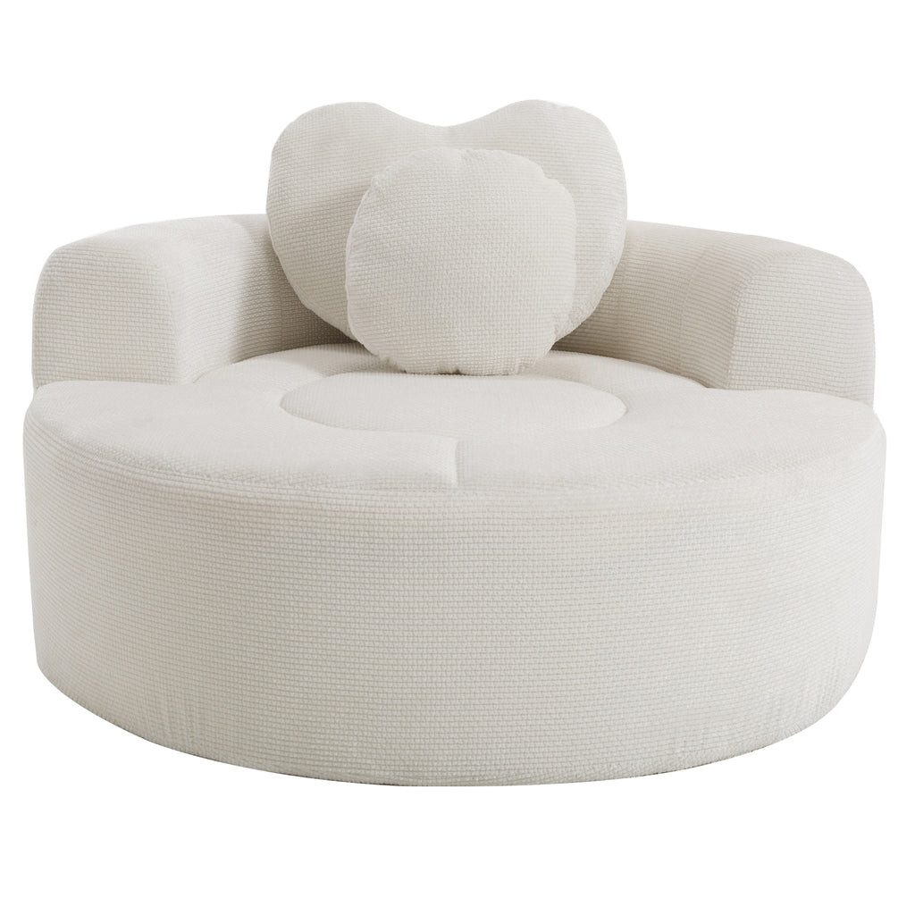 Round Sofa Bed with Memory Foam Sectional Couches for Living Room