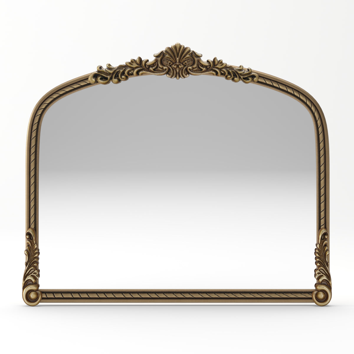 36.61-Inch Arch Vintage Relief Mirror, Antique Gold