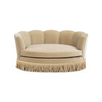 Clara 34.5" Scalloped Pet Sofa Bed - Medium - Fawn