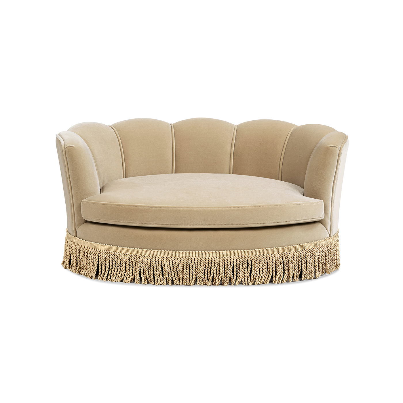 Clara 34.5" Scalloped Pet Sofa Bed - Medium - Fawn