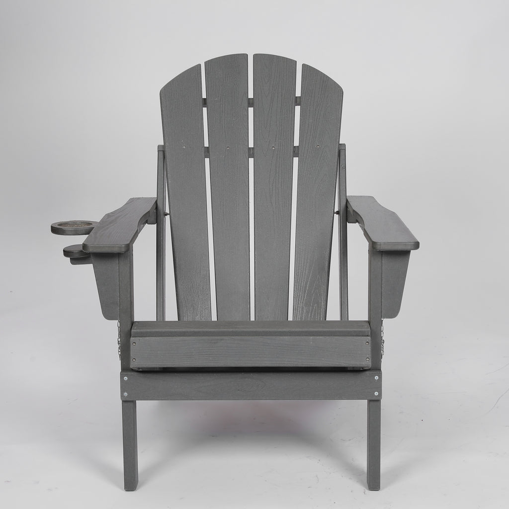 HDPE Folding Adirondack Chair with Dual Cup Holder