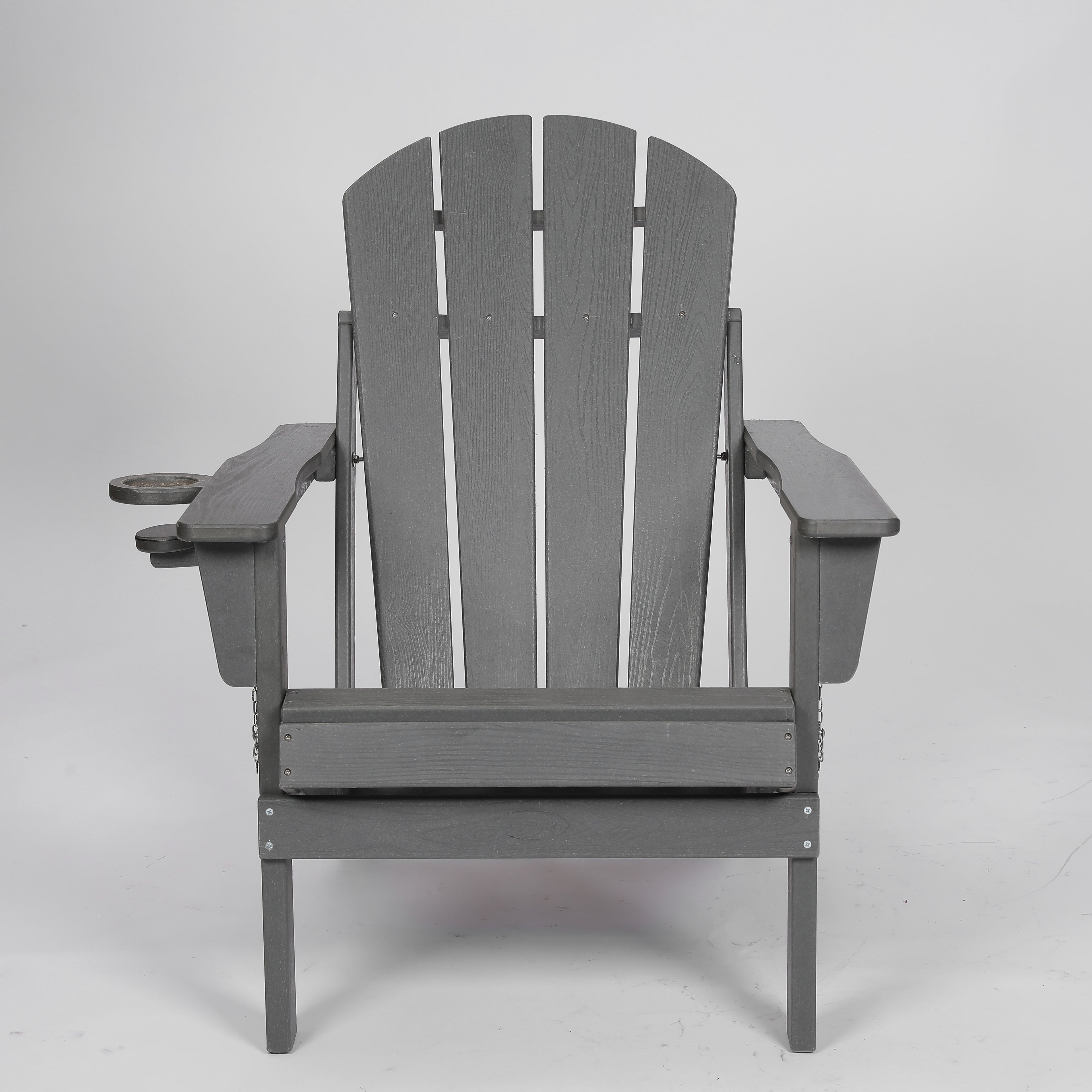 HDPE Folding Adirondack Chair with Dual Cup Holder
