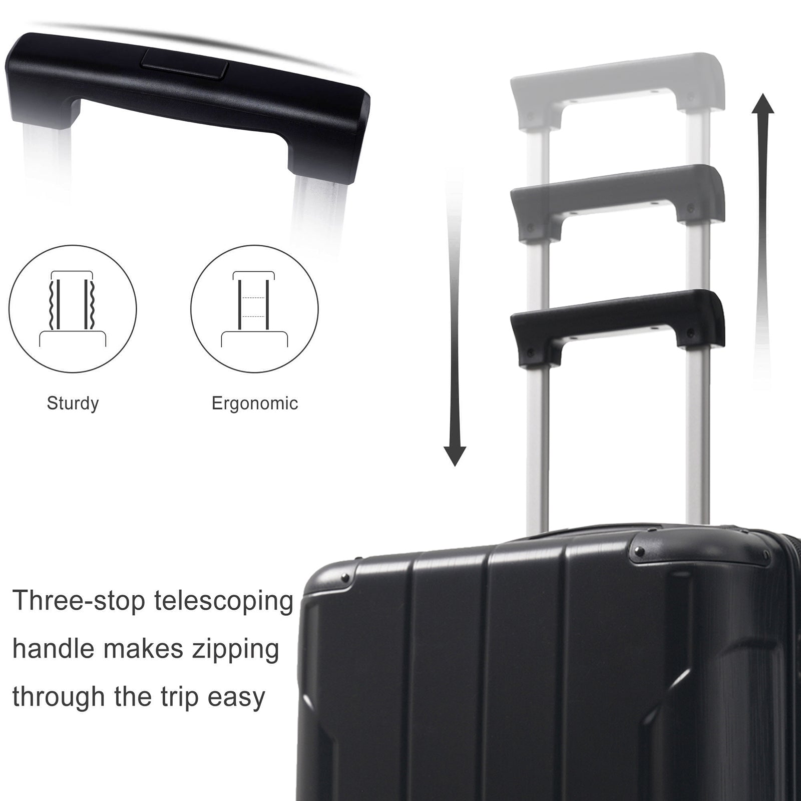 Hardshell Luggage - Lightweight Durable ABS Suitcases with Double Wheels