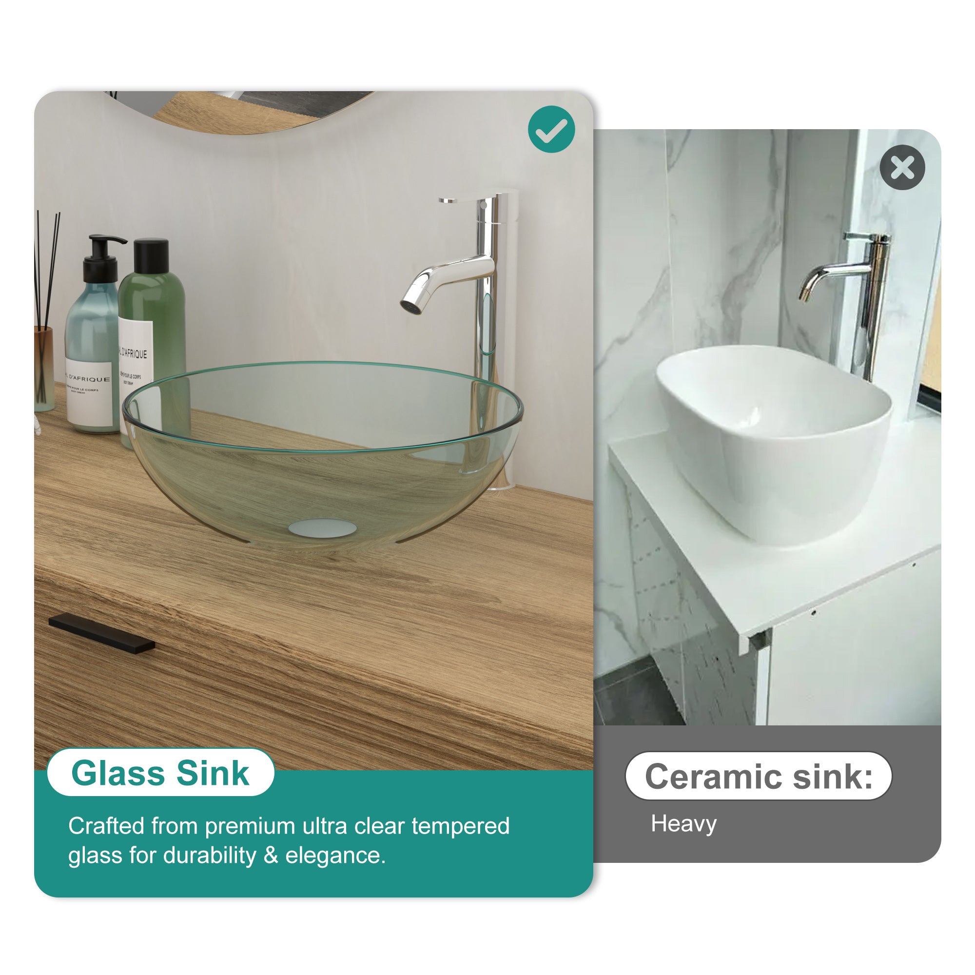 Bathroom Artistic Tempered Glass Vessel Sink