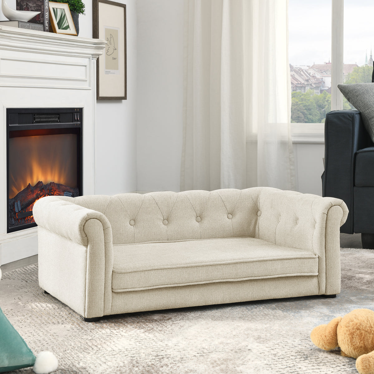 Elegant Rectangle Pet Bed for Small and Medium Dogs, Durable Elevated Dog Sofa Bed, Comfortable Dog Couch, Modern and Stylish Dog Sofa for Small and Medium Dogs