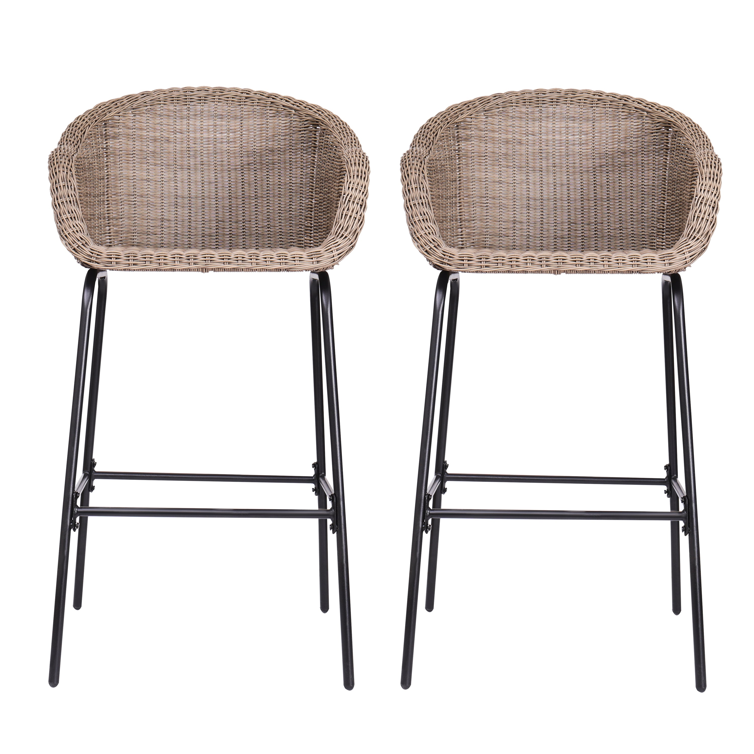 Ladd Outdoor Metal Wicker Barstool