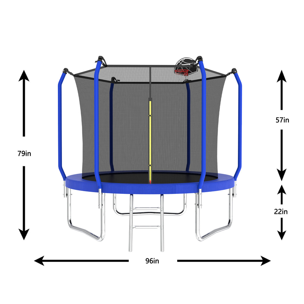 8FT Trampoline with Basketball Hoop
