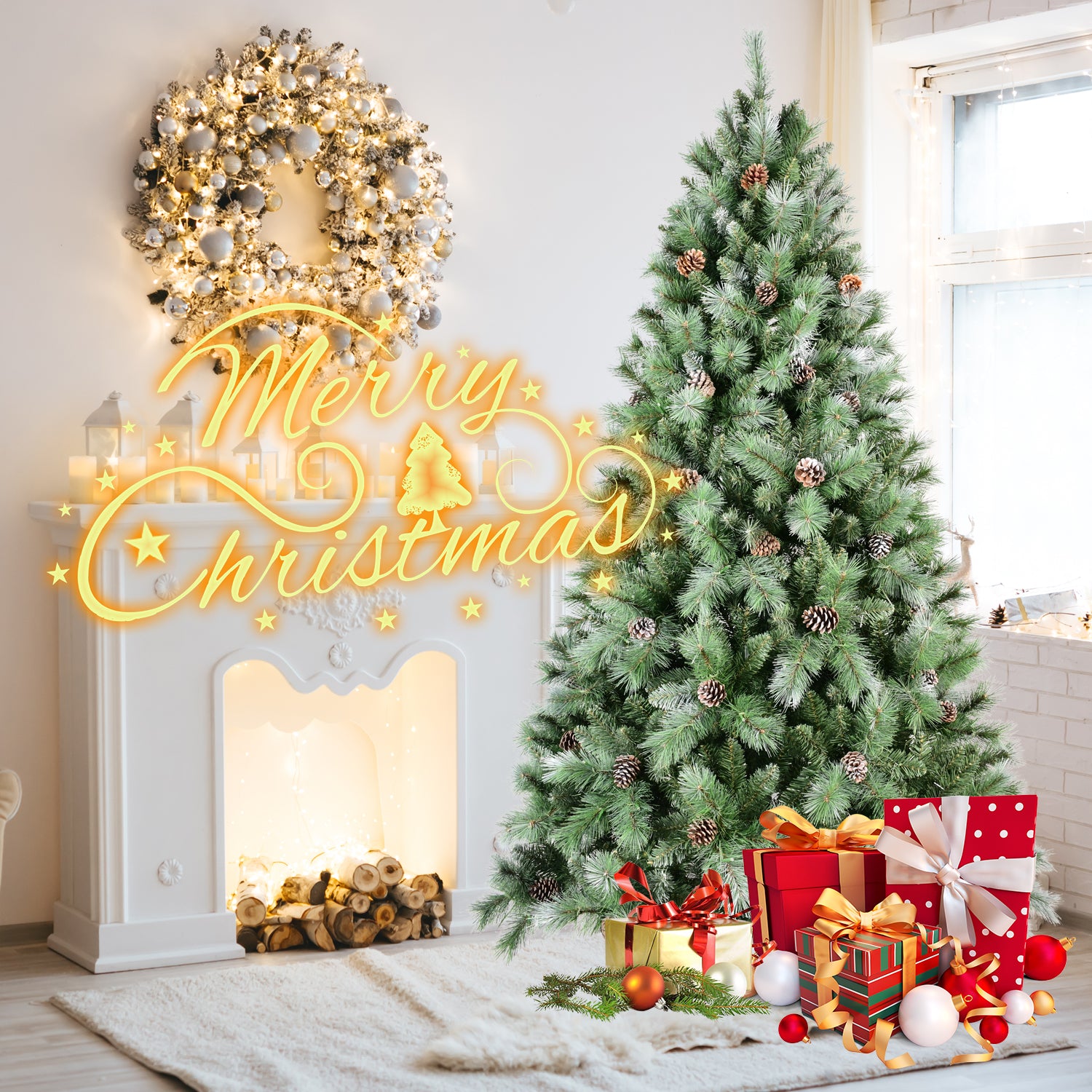 5FT Christmas Tree with 51 Pine Cones