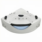 59" Corner Whirlpool Bathtub for 2-Person