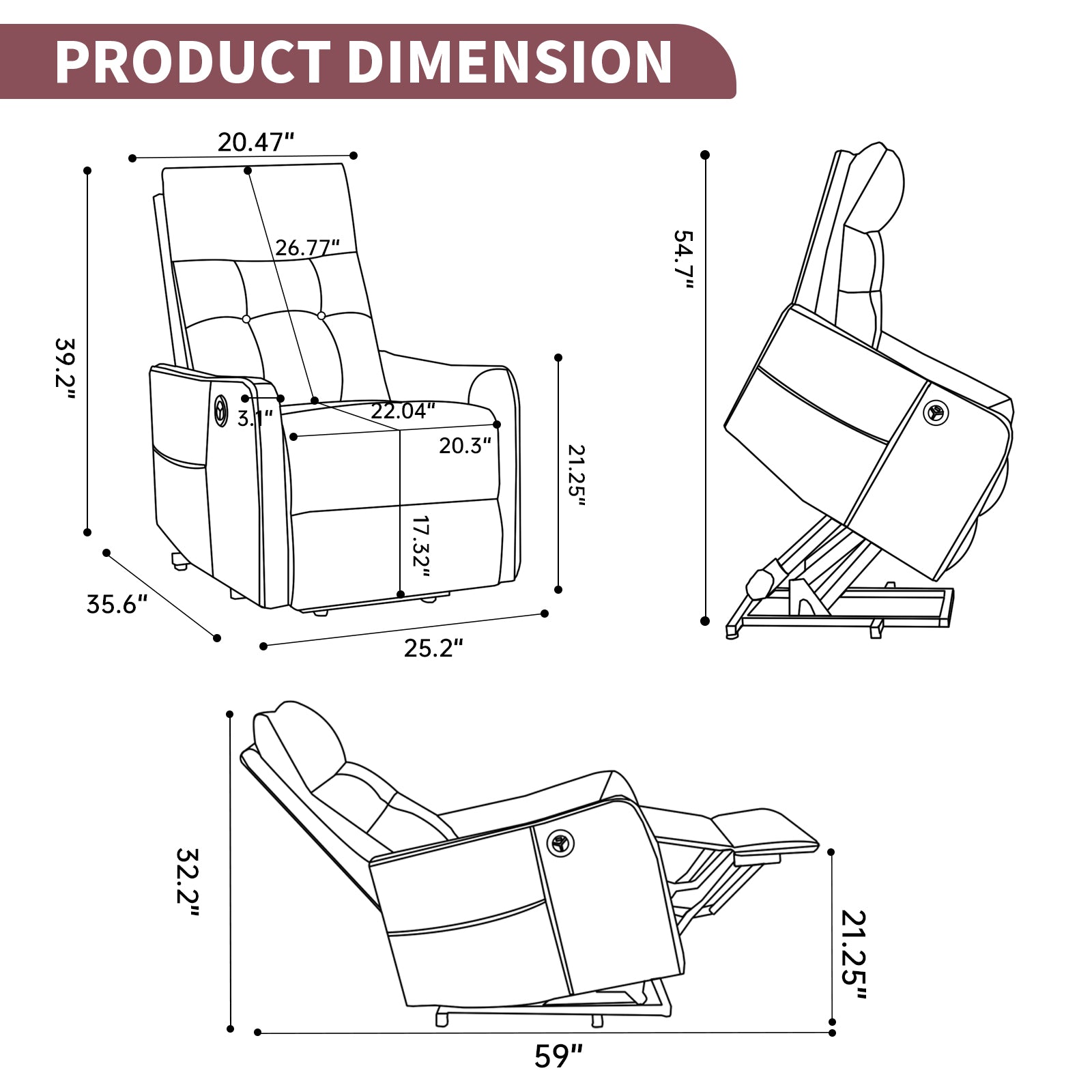 Comfortmax Wine Recliner Chair