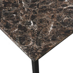 Furniture 5 Piece Metal Dinette Set with Faux Marble Top